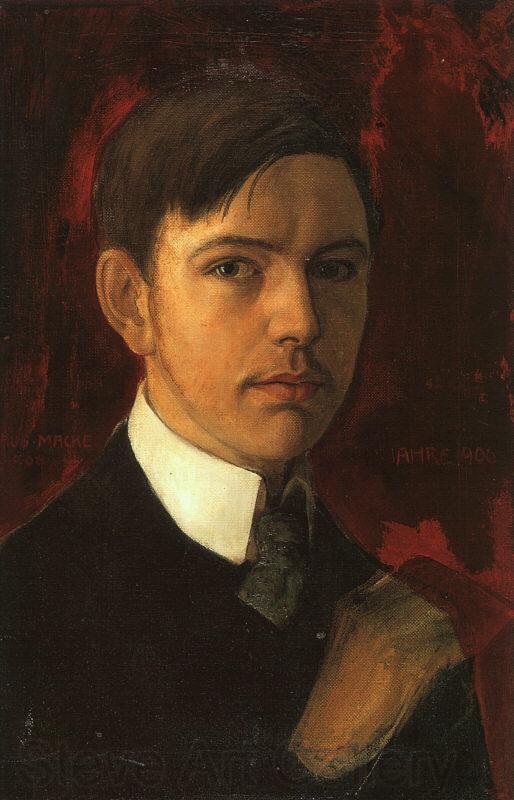 August Macke Self Portrait  ssss Norge oil painting art